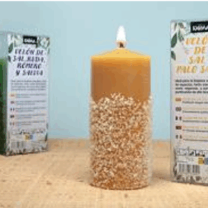 Velón sal y palo santo